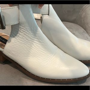 White leather mules/slides